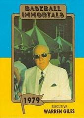 Warren Giles #167 Baseball Cards 1980 Baseball Immortals Prices