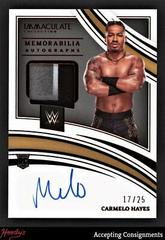 Carmelo Hayes [Memorabilia Autograph Red] Wrestling Cards 2022 Panini Immaculate WWE Prices