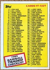 Checklist 1T-132T #132T Baseball Cards 1985 Topps Traded Prices