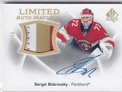 Sergei Bobrovsky Hockey Cards 2021 SP Authentic Limited Auto Material Prices