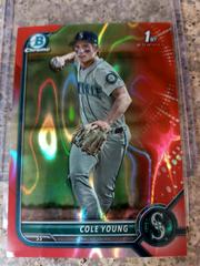 Cole Young [Red Lava] #BDC-112 Baseball Cards 2022 Bowman Draft Chrome Prices