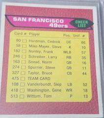 49er's Checklist #475 Football Cards 1976 Topps Prices