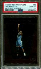 Checklist #2 Antawn Jamison #62 Basketball Cards 1998 SP Top Prospects Prices