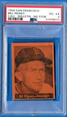 Bill Rigney Baseball Cards 1958 San Francisco Call Bulletin Giants Prices