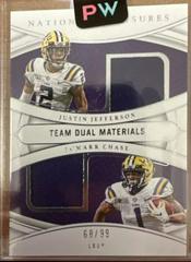 Justin Jefferson, Ja'Marr Chase [Silver] #TDM-LSU Football Cards 2022 Panini National Treasures Collegiate Team Dual Materials Prices