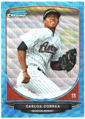 Carlos Correa [Blue Wave Refractor] Baseball Cards 2013 Bowman Chrome Prospect Prices