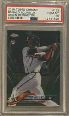 Ronald Acuna Jr. [Green Refractor] #193 Baseball Cards 2018 Topps Chrome Prices