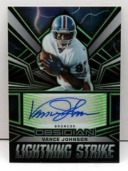 Vance Johnson [Electric Etch Green] #20 Football Cards 2023 Panini Obsidian Lightning Strike Signature Prices