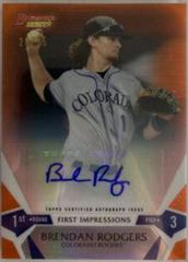 Brendan Rodgers [Orange Refractor] Baseball Cards 2015 Bowman's Best of Autographs Prices
