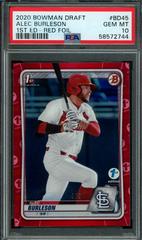 Alec Burleson [Red Foil] #BD-45 Baseball Cards 2020 Bowman Draft 1st Edition Prices