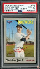 Christian Yelich [Red Ink] Baseball Cards 2019 Topps Heritage Real One Autographs Prices