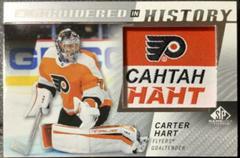 Carter Hart Hockey Cards 2021 SP Game Used Embroidered in History Prices