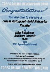Adley Rutschman [Gold] Baseball Cards 2023 Topps Finest Autographs Prices