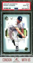 Roger Clemens #43 Baseball Cards 2003 SP Authentic Prices