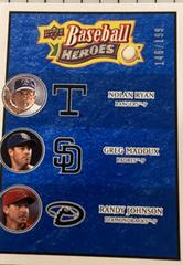 Greg Maddux, Nolan Ryan, Randy Johnson [Navy Blue] #193 Baseball Cards 2008 Upper Deck Baseball Heroes Prices