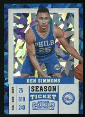 Ben Simmons [Cracked Ice] Basketball Cards 2017 Panini Contenders Draft Picks Prices
