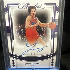 Josh Giddey [Amethyst] #3 Basketball Cards 2022 Panini Flawless Draft Gem Signature Prices
