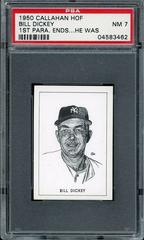 Bill Dickey [1st Para. Ends He Was] Baseball Cards 1950 Callahan Hall of Fame Prices
