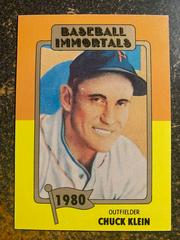 Chuck Klein Baseball Cards 1980 Baseball Immortals Prices