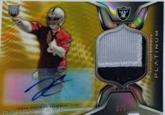 Derek Carr [Gold Refractor] #DC Football Cards 2014 Topps Platinum Autograph Rookie Patch Prices