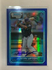 Justin Upton [Blue Refractor Autograph] Baseball Cards 2006 Bowman Chrome Prospects Prices