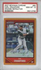 Carl Crawford [Orange Refractor] #60 Baseball Cards 2007 Bowman Chrome Prices