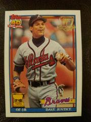 Dave Justice #329 Baseball Cards 1991 Topps Desert Shield Prices