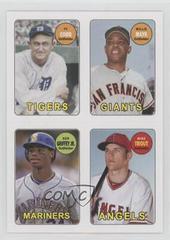 Ken Griffey Jr., Mike Trout, Ty Cobb, Willie Mays #CMGT Baseball Cards 2013 Topps Archives 1969 4 in 1 Stickers Prices