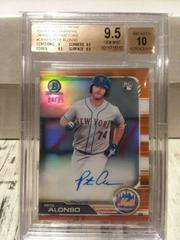 Pete Alonso [Orange Refractor] #CRA-PA Baseball Cards 2019 Bowman Chrome Rookie Autographs Prices
