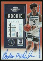 Jaden McDaniels [Autograph Orange] #101 Basketball Cards 2020 Panini Contenders Optic Prices