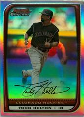 Todd Helton [Refractor] #8 Baseball Cards 2008 Bowman Chrome Prices