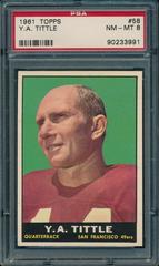 Y.A. Tittle Football Cards 1961 Topps Prices