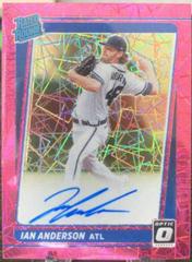 Ian Anderson [Pink Velocity] #RRS-IA Baseball Cards 2021 Panini Donruss Optic Rated Rookie Signatures Prices