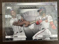 Hank Aaron, Ronald Acuna Jr. [Blue] #TS-8 Baseball Cards 2023 Topps Update Time Spanning Tandems Prices