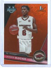 Layden Blocker [Orange Shimmer] Basketball Cards 2023 Bowman Chrome University Prices