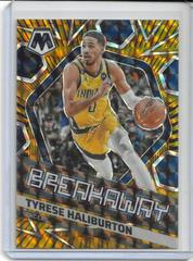 Tyrese Haliburton [Gold] #10 Basketball Cards 2022 Panini Mosaic Breakaway Prices