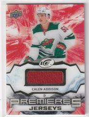 Calen Addison [Jersey] #IPA-CA Hockey Cards 2021 Upper Deck Ice Premieres Prices