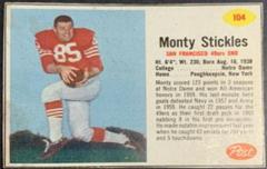 Monty Stickles [Hand Cut] Football Cards 1962 Post Cereal Prices