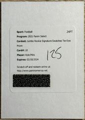 Kyle Pitts [Tie Dye] #JRS-KPI Football Cards 2021 Panini Select Jumbo Rookie Signature Swatches Prices