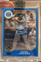 Cecil Fielder [Blue] Baseball Cards 2022 Topps Clearly Authentic 1987 Autographs Prices