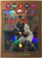 Joe Mauer [Copper Refractor] #9 Baseball Cards 2008 Topps Chrome Prices