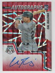 Cal Raleigh [Choice Fusion Red and Yellow] Baseball Cards 2022 Panini Mosaic Rookie Autographs Prices