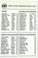 Checklist Baseball Cards 1972 Pro Star Promotions Prices