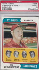 Cardinals Mgr. , [Coaches] Baseball Cards 1974 Topps Prices