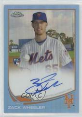 Zack Wheeler [Blue Refractor] #ZW Baseball Cards 2013 Topps Chrome Rookie Autograph Prices