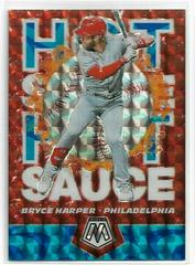 Bryce Harper [Reactive Blue] #HS3 Baseball Cards 2021 Panini Mosaic Hot Sauce Prices