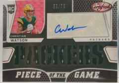 Christian Watson [Red] Football Cards 2022 Panini Certified Piece of the Game Signatures Prices