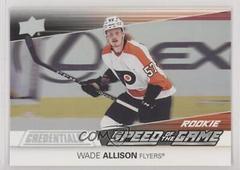 Wade Allison Hockey Cards 2021 Upper Deck Credentials Speed of the Game Rookies Prices