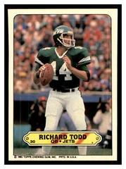 Richard Todd #30 Football Cards 1983 Topps Stickers Insert Prices