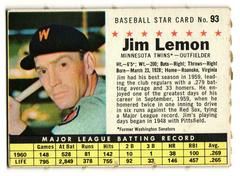 Jim Lemon [Perforated] #93 Baseball Cards 1961 Post Cereal Prices
